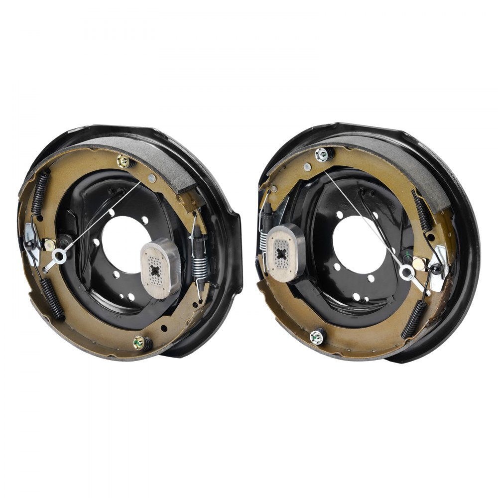 VEVOR Electric Trailer Brake Assembly, 12" x 2", 1 Pair Self-Adjusting Electric Brakes Kit for 7000 lbs Axle, 5-Hole Mounting, Backing Plates for Braking System Part Replacement (1 Right + 1 Left)