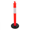 VEVOR 6 Pack Traffic Delineator Posts, 48 inches Traffic Safety Cones with Fillable Base and Reflective Strips, Heavy Duty Delineator Posts for Construction Site, Parking Lot, Crowd Control, Red