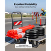 VEVOR 2 Pack Traffic Delineator Posts, 48 inches Traffic Safety Cones with Fillable Base and Reflective Strips, Heavy Duty Delineator Posts for Construction Site, Parking Lot, Crowd Control, Red