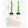 VEVOR 3 Pack Traffic Delineator Posts, 48 inches Traffic Safety Cones with Fillable Base and Reflective Strips, Heavy Duty Delineator Posts for Construction Site, Parking Lot, Crowd Control, Green
