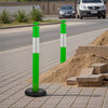 VEVOR 3 Pack Traffic Delineator Posts, 48 inches Traffic Safety Cones with Fillable Base and Reflective Strips, Heavy Duty Delineator Posts for Construction Site, Parking Lot, Crowd Control, Green