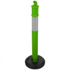 VEVOR 3 Pack Traffic Delineator Posts, 48 inches Traffic Safety Cones with Fillable Base and Reflective Strips, Heavy Duty Delineator Posts for Construction Site, Parking Lot, Crowd Control, Green