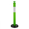 VEVOR 3 Pack Traffic Delineator Posts, 48 inches Traffic Safety Cones with Fillable Base and Reflective Strips, Heavy Duty Delineator Posts for Construction Site, Parking Lot, Crowd Control, Green