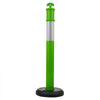 VEVOR 3 Pack Traffic Delineator Posts, 48 inches Traffic Safety Cones with Fillable Base and Reflective Strips, Heavy Duty Delineator Posts for Construction Site, Parking Lot, Crowd Control, Green