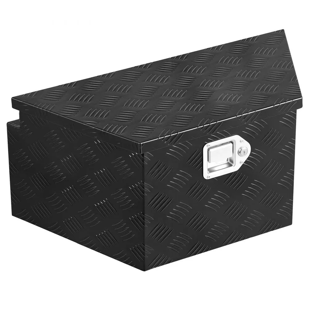 VEVOR Trailer Tongue Box, 26" x 13" x 12" Aluminum Trailer Tongue Tool Box, Heavy Duty Storage Organizer with Lock and Keys, Utility Tool Chest for Pickup Truck Bed, RV, SUV, Off-Road Vehicle, Black
