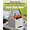 VEVOR Trailer Tongue Box, 29" x 16.1" x 18" Aluminum Trailer Tongue Tool Box, Heavy Duty Storage Organizer with Lock & Keys, Utility Tool Chest for Pickup Truck Bed, RV, SUV, Off-Road Vehicle, Silver