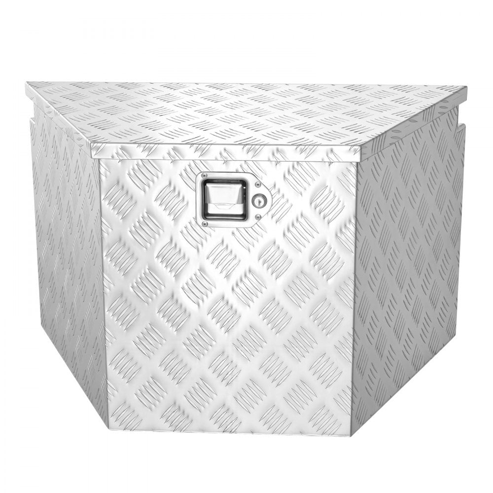 VEVOR Trailer Tongue Box, 29" x 16.1" x 18" Aluminum Trailer Tongue Tool Box, Heavy Duty Storage Organizer with Lock & Keys, Utility Tool Chest for Pickup Truck Bed, RV, SUV, Off-Road Vehicle, Silver