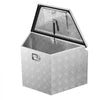 VEVOR Trailer Tongue Box, 29" x 16.1" x 18" Aluminum Trailer Tongue Tool Box, Heavy Duty Storage Organizer with Lock & Keys, Utility Tool Chest for Pickup Truck Bed, RV, SUV, Off-Road Vehicle, Silver
