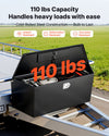 VEVOR Trailer Tongue Box, 49" x 13.9" x 18.5" Steel Trailer Tongue Tool Box, Heavy Duty Storage Organizer with Lock and Keys, Utility Tool Chest for Pickup Truck Bed, RV, SUV, Off-Road Vehicle, Black