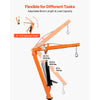 VEVOR Truck Crane, 1500 lbs Pickup Hitch Crane Trailer Hitch Mounted, Manual Hydraulic with 12T Hydraulic Jack, 360° Swivel Telescopic Boom, Foldable Truck Bed Jib for Machine Lumber Equipment Lifting