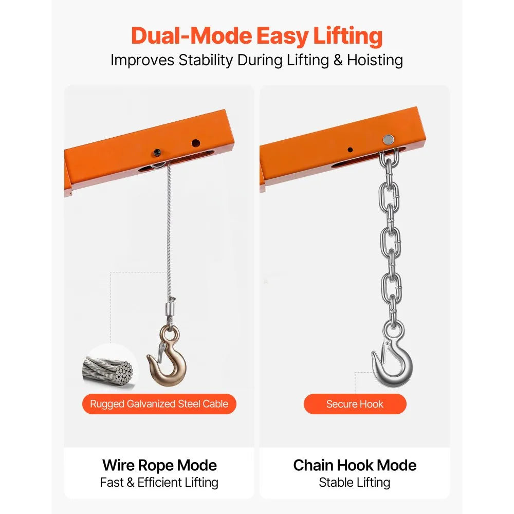 VEVOR Truck Crane, 500 lbs Pickup Hitch Crane Trailer Hitch Mounted with Manual Winch & Hydraulic Jack, 360° Rotating Telescopic Boom, Foldable Truck Bed Jib Hoist for Machine Lumber Equipment Lifting