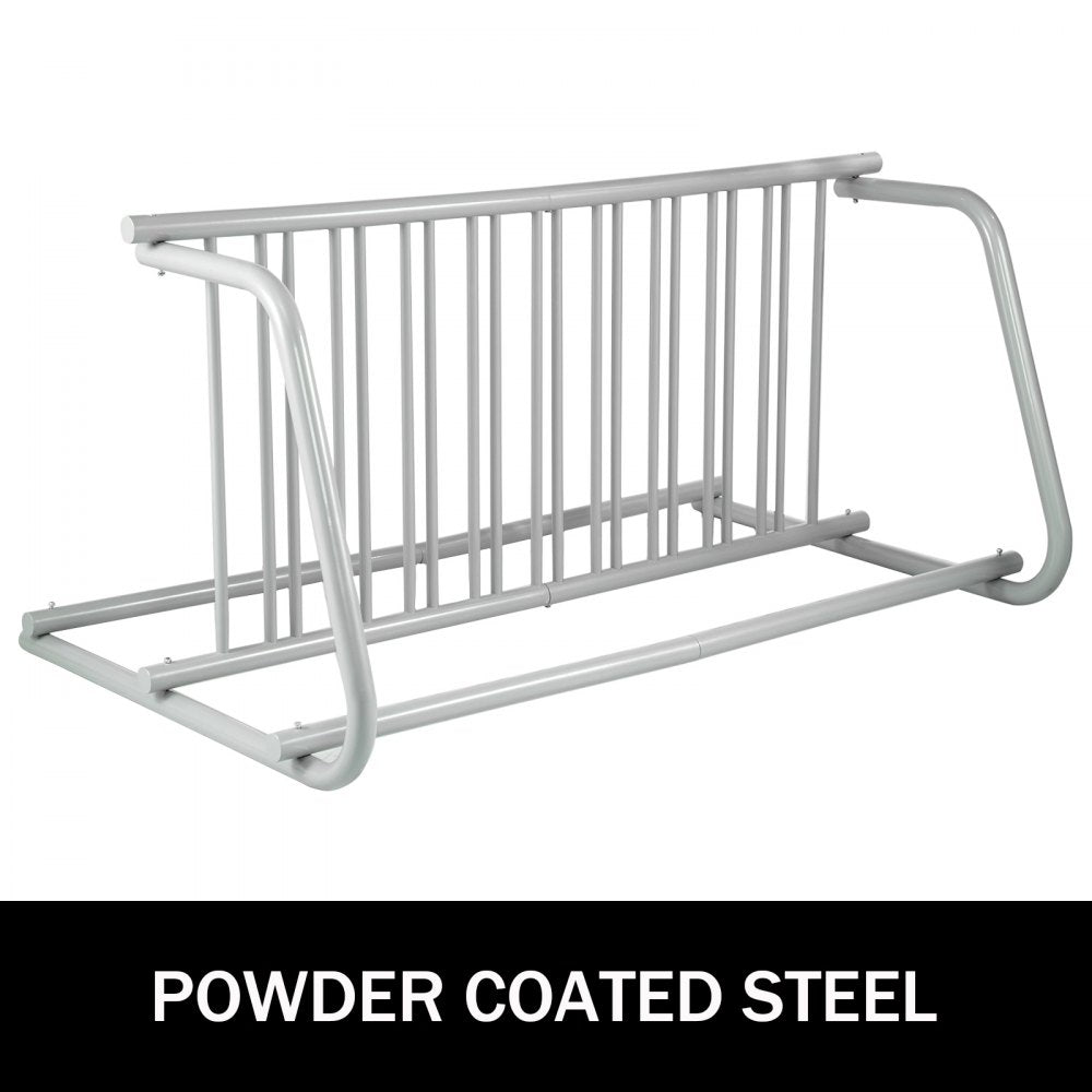 VEVOR 10 Holders Floor Bike Rack, 59\" Length All-Steel Grid Bike Rack, 10-Bike Capacity Dual-Side Storage Stand for Garages Streets Yards Bike Events