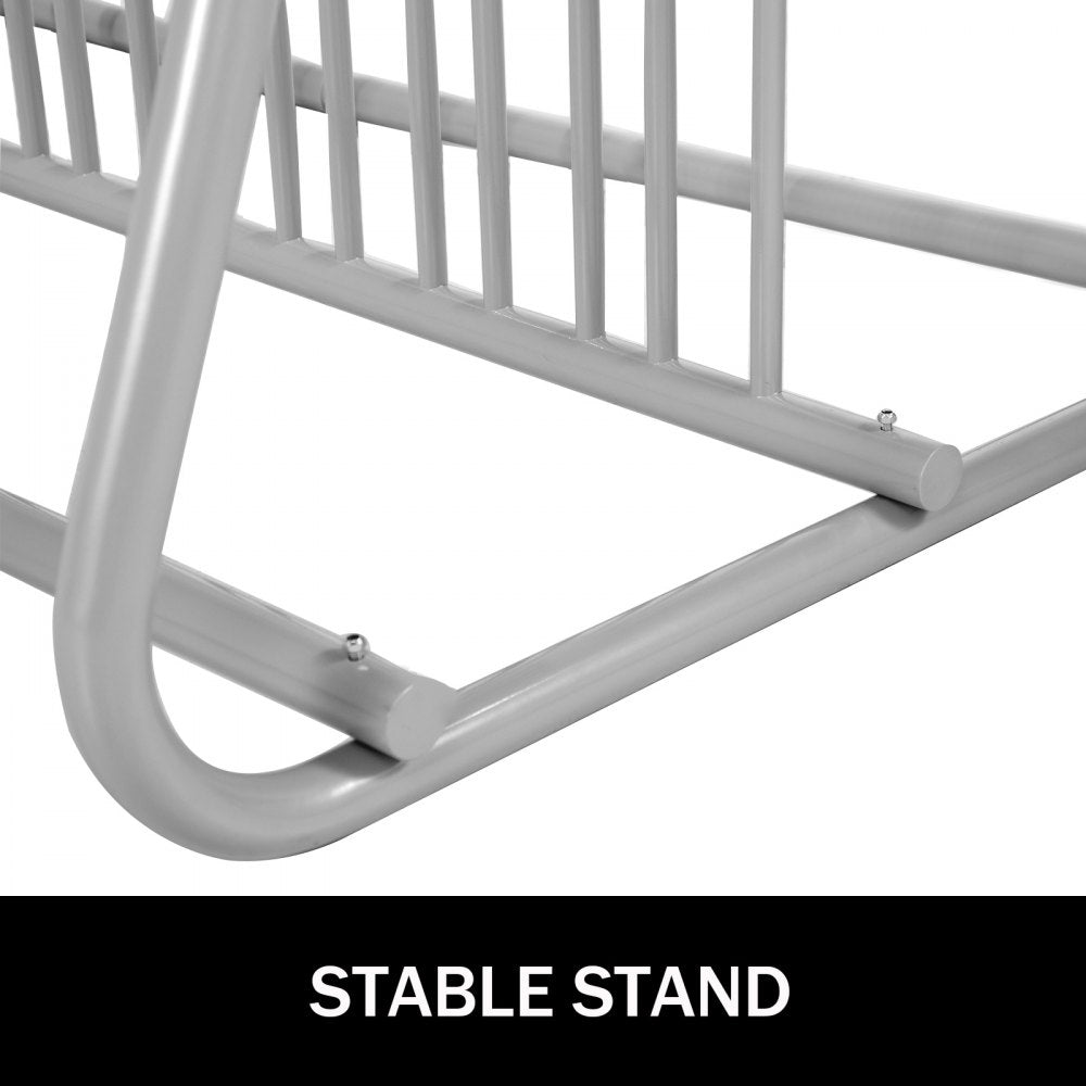 VEVOR 10 Holders Floor Bike Rack, 59\" Length All-Steel Grid Bike Rack, 10-Bike Capacity Dual-Side Storage Stand for Garages Streets Yards Bike Events