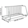 VEVOR 10 Holders Floor Bike Rack, 59\" Length All-Steel Grid Bike Rack, 10-Bike Capacity Dual-Side Storage Stand for Garages Streets Yards Bike Events