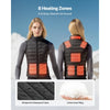 VEVOR Heated Vest, Women Electric Heating Vest with 16000 mAh Battery Pack, 8 Heating Zones Lightweight Rechargeable Winter-Vest with 3 Levels, for Outdoor Hiking Camping Fishing Skiing, Size S