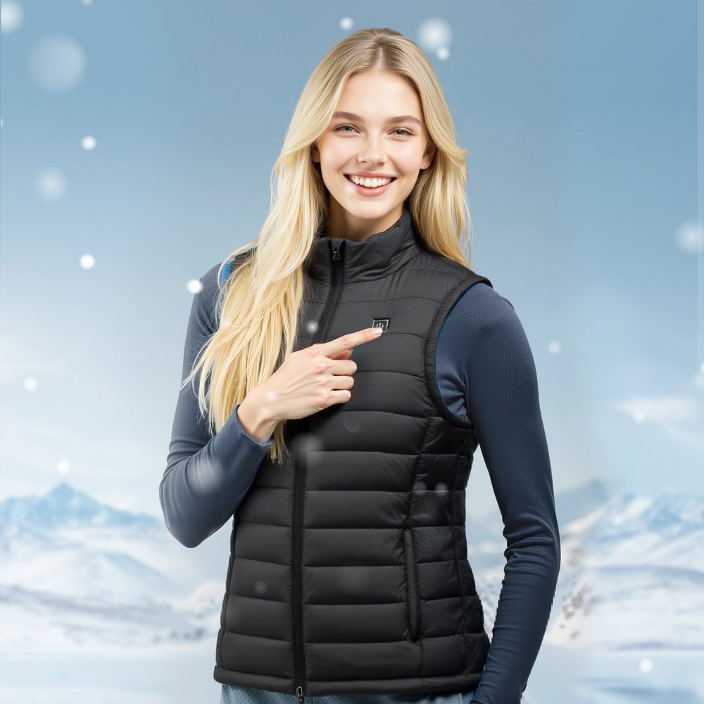 VEVOR Heated Vest, Women Electric Heating Vest with 16000 mAh Battery Pack, 8 Heating Zones Lightweight Rechargeable Winter-Vest with 3 Levels, for Outdoor Hiking Camping Fishing Skiing, Size S