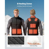 VEVOR Heated Vest, Men Electric Heating Vest with 16000 mAh Battery Pack, 8 Heating Zones Lightweight Rechargeable Winter-Vest with 3 Levels, for Outdoor Hiking Camping Fishing Skiing, Size XL