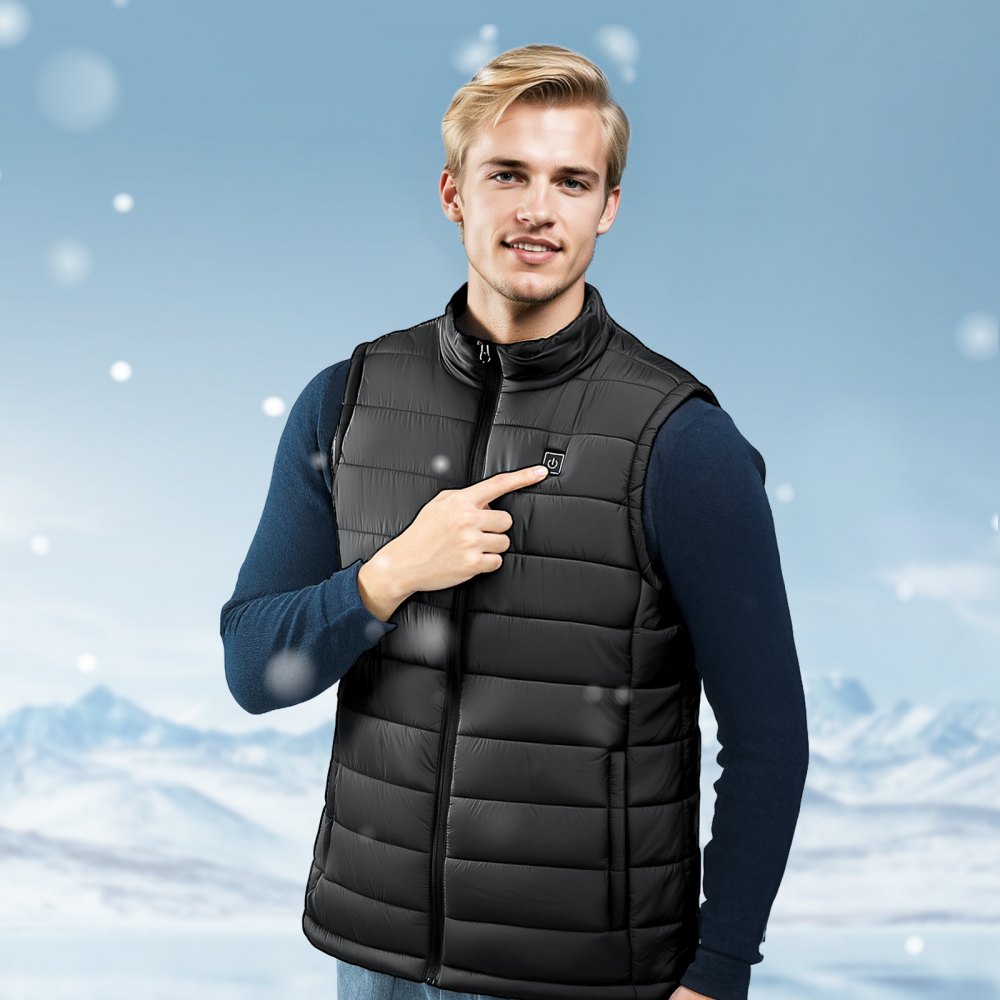 VEVOR Heated Vest, Men Electric Heating Vest with 16000 mAh Battery Pack, 8 Heating Zones Lightweight Rechargeable Winter-Vest with 3 Levels, for Outdoor Hiking Camping Fishing Skiing, Size XL