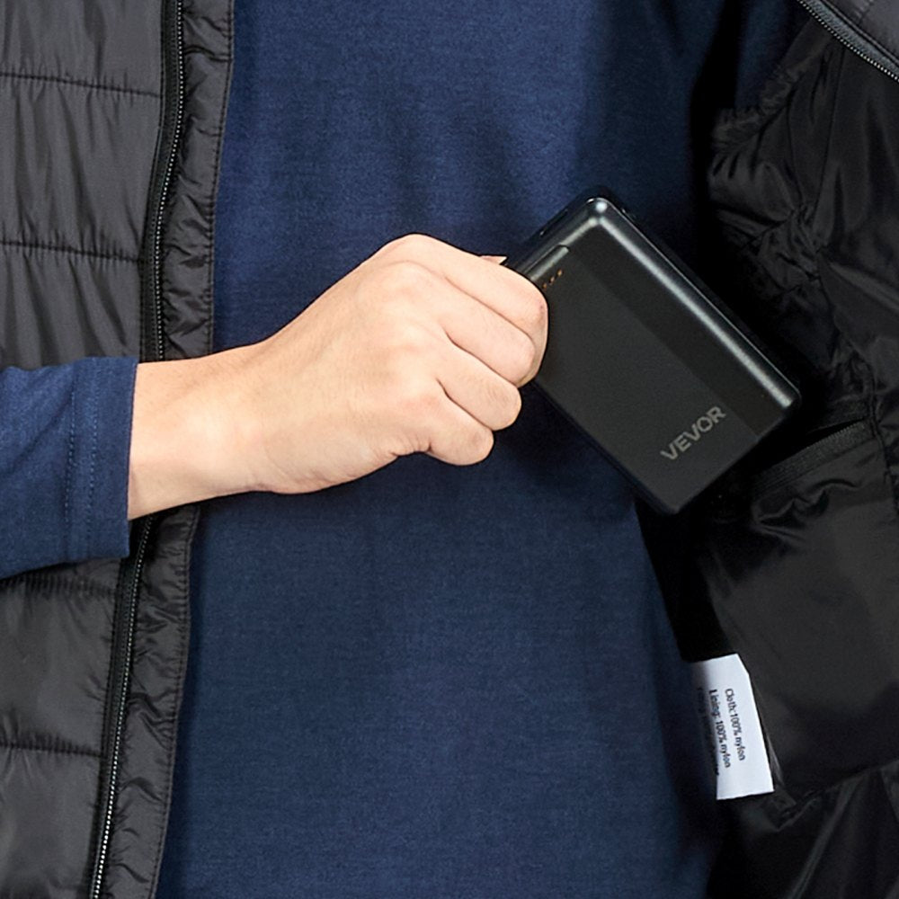 VEVOR Heated Vest, Men Electric Heating Vest with 16000 mAh Battery Pack, 8 Heating Zones Lightweight Rechargeable Winter-Vest with 3 Levels, for Outdoor Hiking Camping Fishing Skiing, Size XL