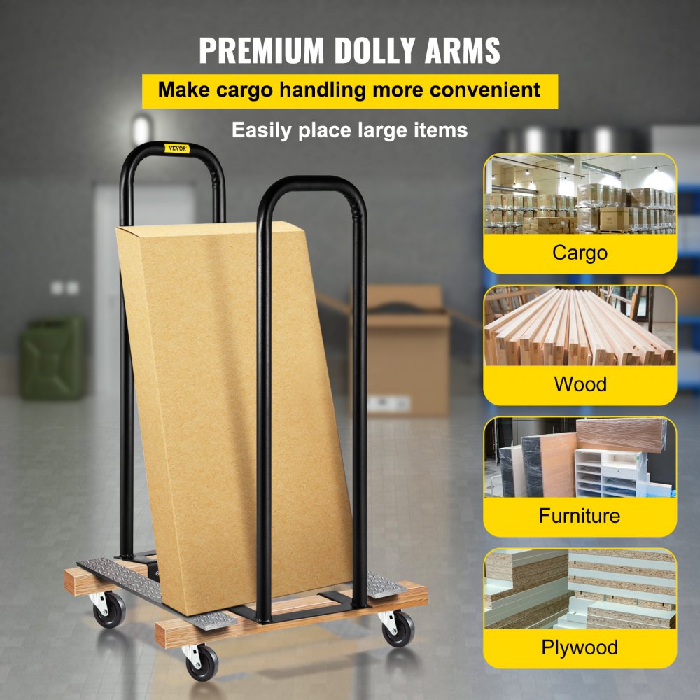 VEVOR Dolly Converter 13 Inch Width x 38 Inch Height Steel Converter Arms 250LBS Capacity Panel Dolly Handling Equippment