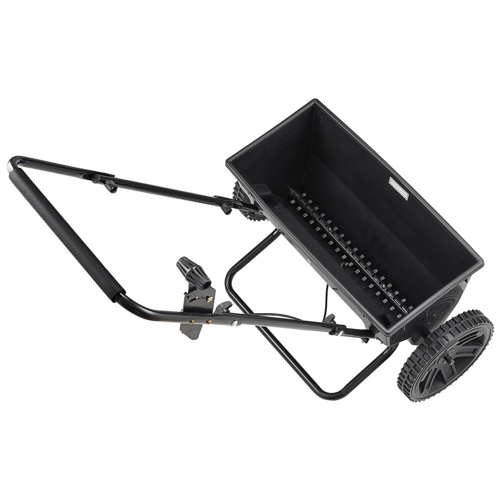 VEVOR Lawn Drop Spreader, 50LBS Capacity, Walk-Behind Push Spreader, 18 in Spreading Width, 10 in All Terrain Pneumatic Tires, Lawn Spreaders with Hopper Grate, for Seed, Fertilizer, Salt, Ice Melt