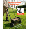 VEVOR Broadcast Spreader 50 lbs Capacity Walk-Behind Push Drop Spreader, for Lawn & Garden Care, 18 in Spreading Width & 10 Adjustable Settings, 10 in All Terrain Tires for Seed, Fertilizer, Black