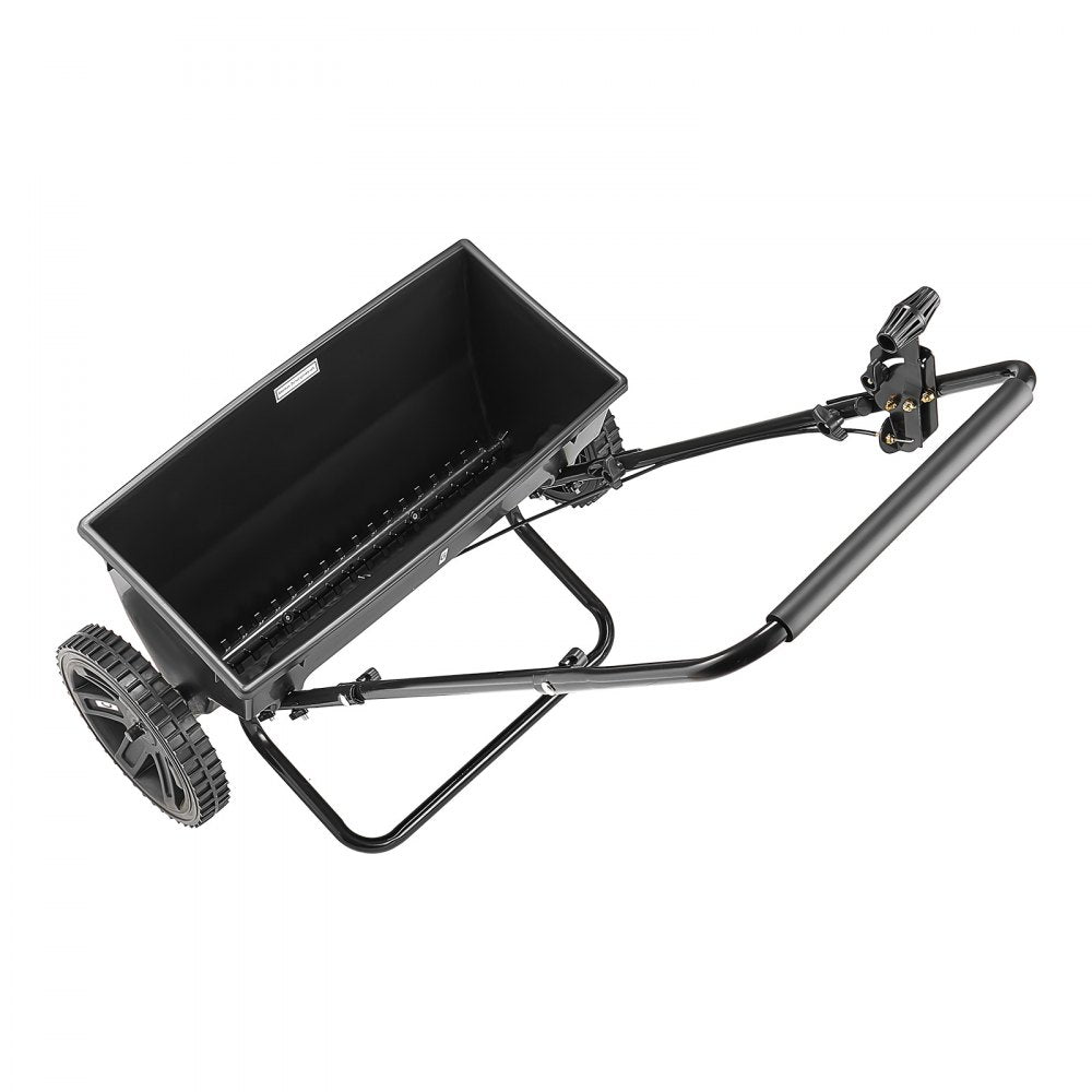 VEVOR Broadcast Spreader 50 lbs Capacity Walk-Behind Push Drop Spreader, for Lawn & Garden Care, 18 in Spreading Width & 10 Adjustable Settings, 10 in All Terrain Tires for Seed, Fertilizer, Black