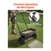 VEVOR Walk-Behind Push Spreader, 50LBS Capacity, Drop Spreader with Hopper Grate, 18 in Spreading Width & 30 Settings, 10 in All Terrain Tires, Garden & Lawn Spreaders for Seed, Fertilizer, Salt