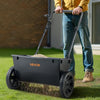 VEVOR Walk-Behind Push Spreader, 50LBS Capacity, Drop Spreader with Hopper Grate, 18 in Spreading Width & 30 Settings, 10 in All Terrain Tires, Garden & Lawn Spreaders for Seed, Fertilizer, Salt