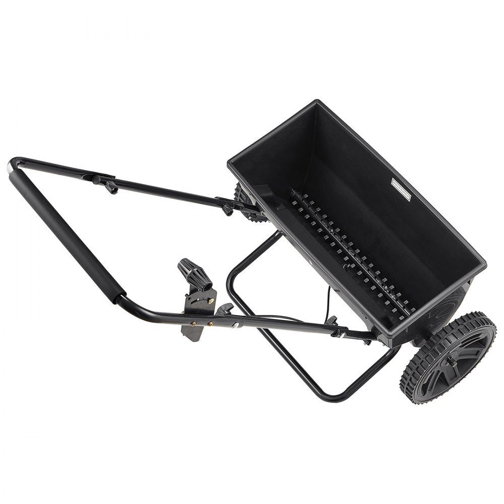 VEVOR Walk-Behind Push Spreader, 50LBS Capacity, Drop Spreader with Hopper Grate, 18 in Spreading Width & 30 Settings, 10 in All Terrain Tires, Garden & Lawn Spreaders for Seed, Fertilizer, Salt