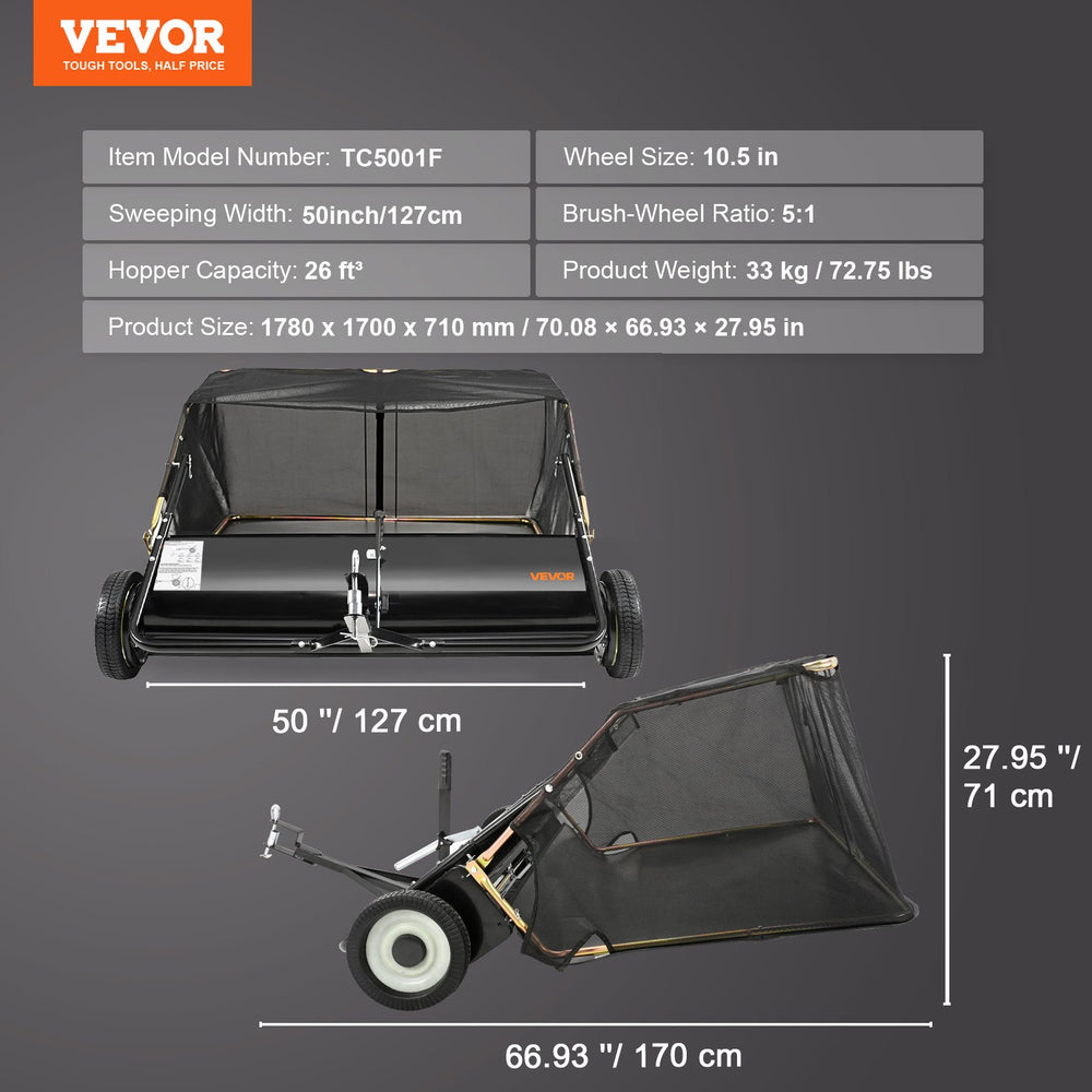 VEVOR Tow Behind Lawn Sweeper image