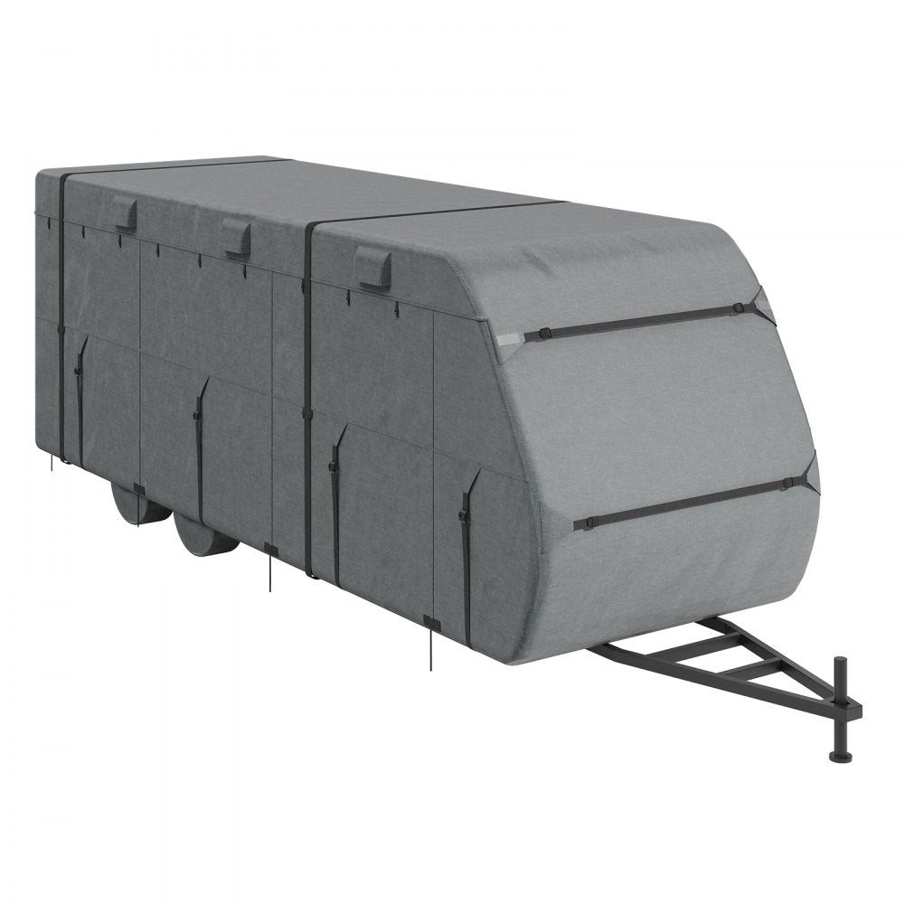 VEVOR Travel Trailer Cover, 28-31 ft RV Cover, Top 300D Oxford Fabric Camper Cover, Waterproof, Windproof and Rip-Stop Class A RV Cover, with Storage Bag, Repair Patches, Straps and Tire Covers