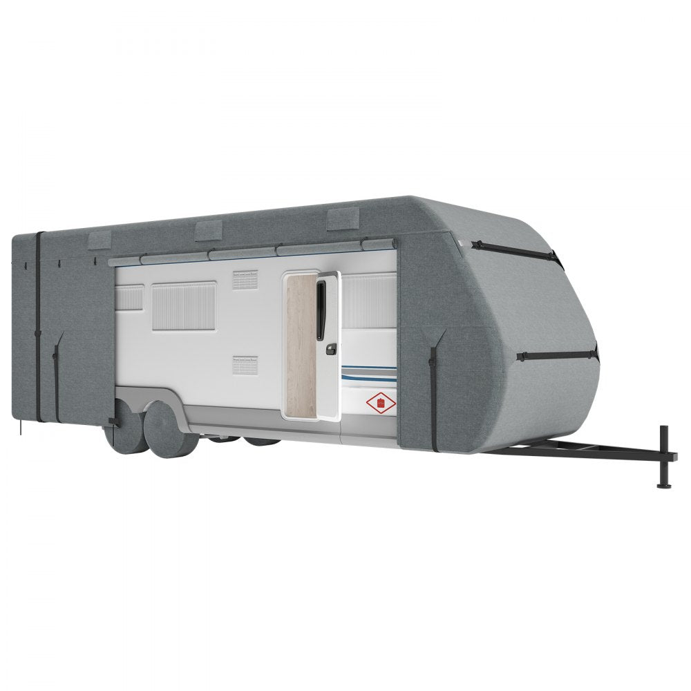 VEVOR Travel Trailer Cover, 28-31 ft RV Cover, Top 300D Oxford Fabric Camper Cover, Waterproof, Windproof and Rip-Stop Class A RV Cover, with Storage Bag, Repair Patches, Straps and Tire Covers