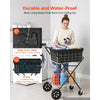 VEVOR Shopping Cart 2-Tier with Wheels Foldable for Grocery 88lbs Capacity, Heavy Duty Utility Cart with 2 Detachable Storage Baskets, 360° Rolling Swivel Wheels, for Groceries, Warehouse, Supermarket