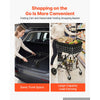 VEVOR Shopping Cart 2-Tier with Wheels Foldable for Grocery 88lbs Capacity, Heavy Duty Utility Cart with 2 Detachable Storage Baskets, 360° Rolling Swivel Wheels, for Groceries, Warehouse, Supermarket