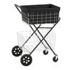 VEVOR Shopping Cart 2-Tier with Wheels Foldable for Grocery 88lbs Capacity, Heavy Duty Utility Cart with 2 Detachable Storage Baskets, 360° Rolling Swivel Wheels, for Groceries, Warehouse, Supermarket