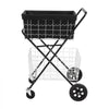 VEVOR Shopping Cart 2-Tier with Wheels Foldable for Grocery 88lbs Capacity, Heavy Duty Utility Cart with 2 Detachable Storage Baskets, 360° Rolling Swivel Wheels, for Groceries, Warehouse, Supermarket
