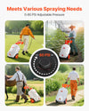 VEVOR Battery-Powered Sprayer with Wheeled Cart, 10 Gallons Electric Weed Sprayer, Adjustable 0-80 PSI, Yard Lawn Sprayers with Wheels, 5 Nozzles & 98ft Hose, 3-6H Spray Time, for Weeding, Cleaning