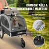 VEVOR Dog Bike Trailer, Supports up to 88 lbs, 2-in-1 Pet Stroller Cart Bicycle Carrier, Easy Folding Cart Frame with Quick Release Wheels, Universal Bicycle Coupler, Reflectors, Flag, Black/Gray