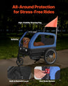VEVOR Dog Bike Trailer, Supports up to 88 lbs, 2-in-1 Pet Stroller Cart Bicycle Carrier for Small & Large Dogs, Easy Folding Frame with Quick Release Wheel, Universal Bicycle Coupler, Internal Leash