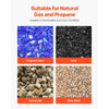 VEVOR Ceramic Fire Pebble Stones, 2-3 inch 30 Pcs Lava Rocks, Reusable Fire Pit Stones Indoor and Outdoor Use, Decorative Firepit Stone for Propane/Gas Fireplace, Stove, Courtyard, Camping