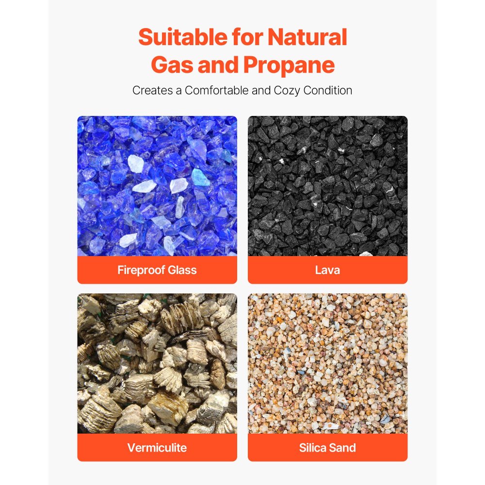 VEVOR Ceramic Fire Pebble Stones, 2-3 inch 30 Pcs Lava Rocks, Reusable Fire Pit Stones Indoor and Outdoor Use, Decorative Firepit Stone for Propane/Gas Fireplace, Stove, Courtyard, Camping
