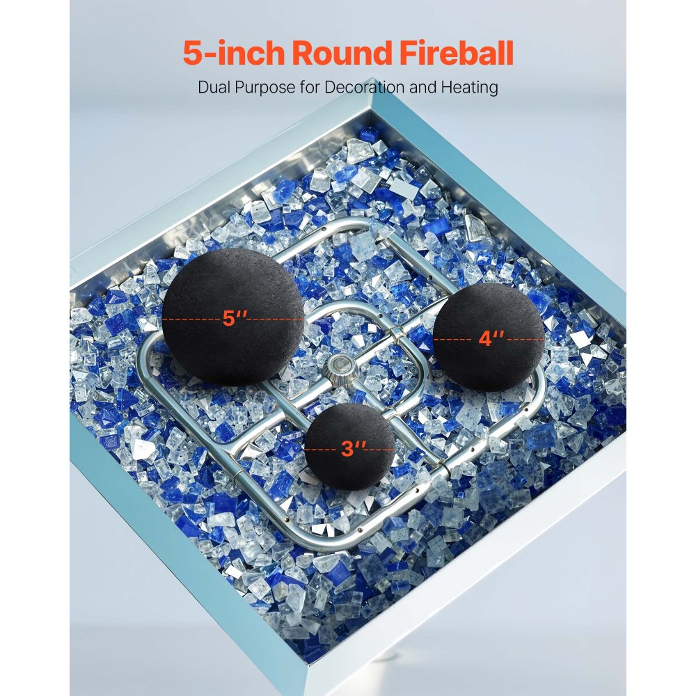 VEVOR Ceramic Fire Balls, 5 Inch 6 Pcs Round Fire Stones, Reusable Lava Rocks Indoor and Outdoor Use, Decorative Fire Pit Rocks for Propane/Gas Fireplace, Stove, Courtyard, Camping, Black