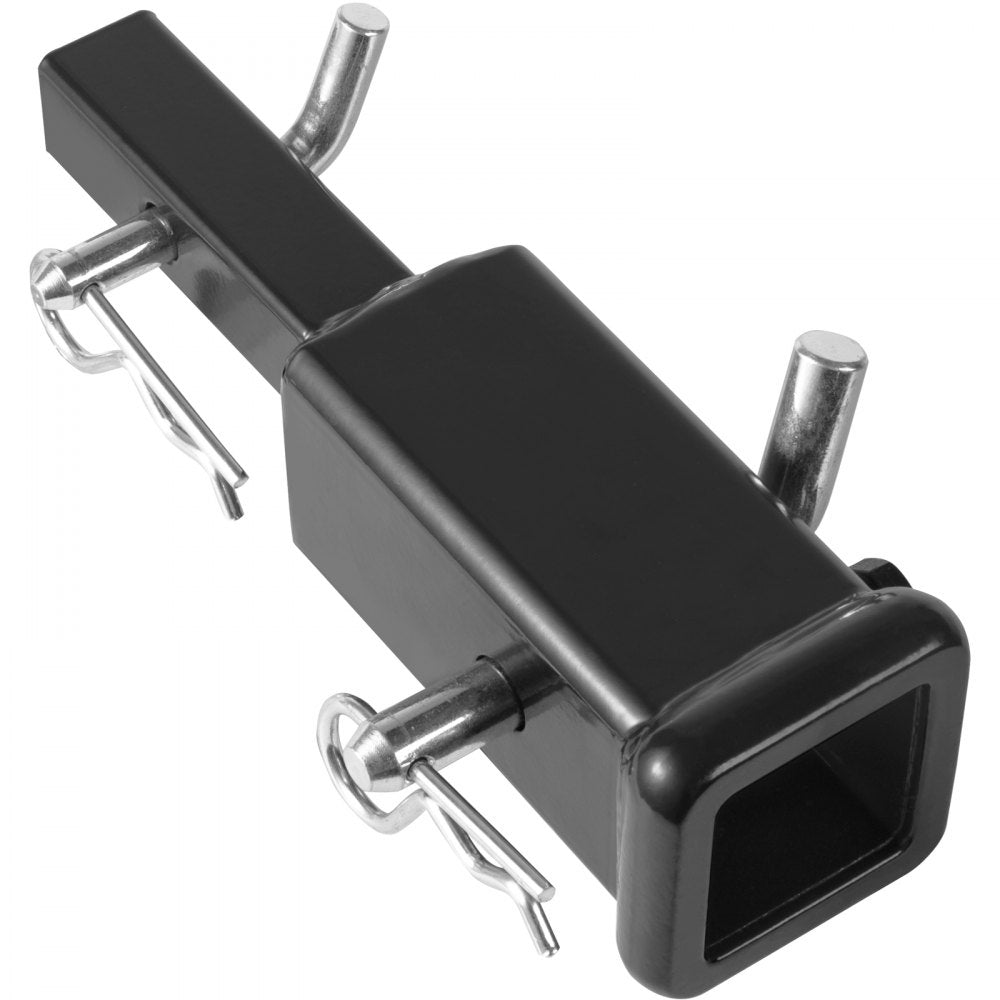 VEVOR Trailer Hitch Extender, 1-1/4" to 2" Receiver Hitch Adapter, Trailer Hitch Extension Tube Extender, 6" Extension Length, 4000 lbs Towing Capacity, Hitch Pins, Clips, Bolt and Nut Included, Black