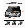 VEVOR Golf Cart Cover, Full Coverage 2+2/4 Passenger Golf Cart, 420D Waterproof Oxford Fabric Club Car Cover Fits Most Carts Club Car, Yamaha, EZGO, Honda, Silver-Coated Layer & Three Zipper Doors