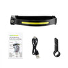VEVOR 2PCS Rechargeable Headlamp, 350 lumens 230° Wide Beam, 6 Lighting Modes IPX4 Waterproof LED Head Lamp, with Motion Sensor for Camping, Hiking, Running, Repairing, Fishing, Cycling