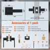 VEVOR Passage Door Handle, 1 Pack Matte Black Door Lever, Left or Right Handing Reversible Lever Non-Locking, 45° Rotation to Open, Universal Square Interior for Hallways, Closets, Meeting Spaces