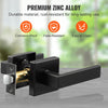 VEVOR Passage Door Handle, 6 Pack Matte Black Door Lever, Left or Right Handing Reversible Lever Non-Locking, 45° Rotation to Open, Universal Square Interior for Hallways, Closets, Meeting Spaces