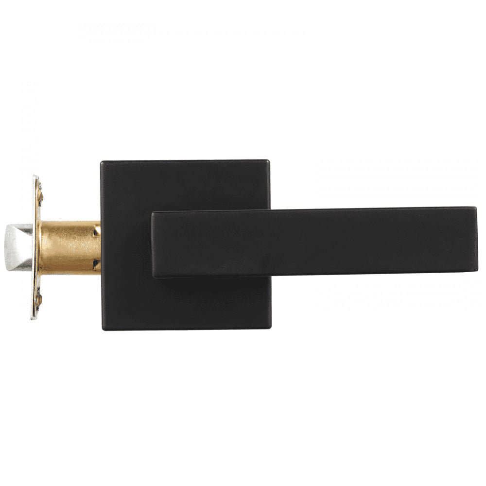VEVOR Passage Door Handle, 6 Pack Matte Black Door Lever, Left or Right Handing Reversible Lever Non-Locking, 45° Rotation to Open, Universal Square Interior for Hallways, Closets, Meeting Spaces