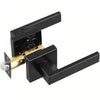 VEVOR Passage Door Handle, 6 Pack Matte Black Door Lever, Left or Right Handing Reversible Lever Non-Locking, 45° Rotation to Open, Universal Square Interior for Hallways, Closets, Meeting Spaces